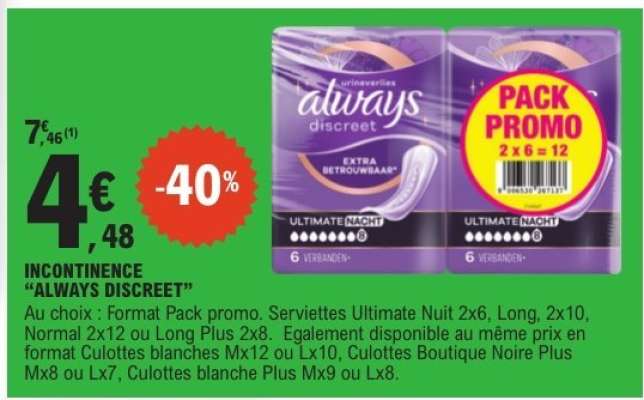 INCONTINENCE “ALWAYS DISCREET”