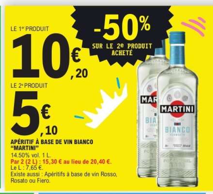 Apéritif à base de vin Bianco 'Martini'