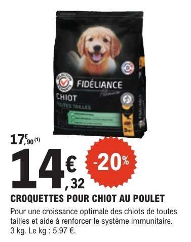 CROQUETTES POUR CHIOT AU POULET