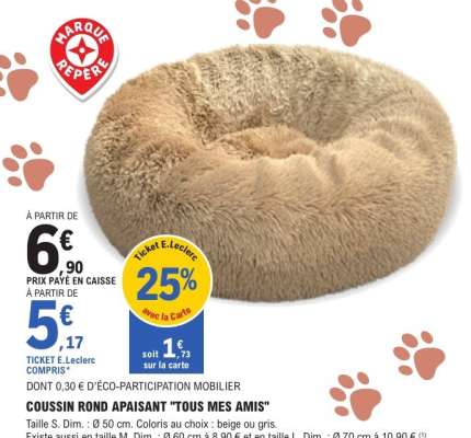 COUSSIN ROND APAISANT "TOUS MES AMIS"