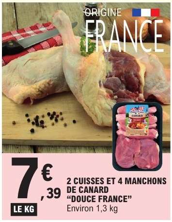 2 CUISSES ET 4 MANCHONS DE CANARD “DOUCE FRANCE”