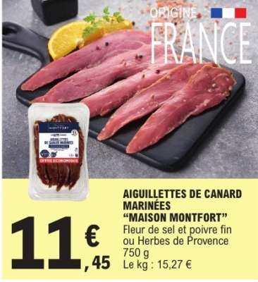 Aiguillettes De Canard Marinées Maison Montfort