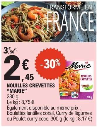 NOUILLES CREVETTES “MARIE”