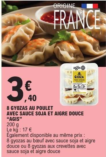 8 GYOZAS AU POULET AVEC SAUCE SOJA ET AIGRE DOUCE “AGIS”
