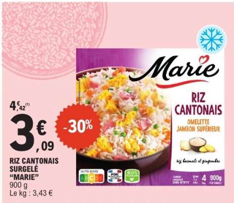 Riz Cantonais Surgelé Marie