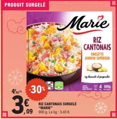 Riz Cantonais Surgelé Marie