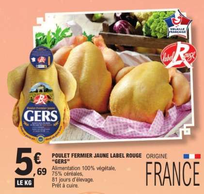 POULET FERMIER JAUNE LABEL ROUGE "GERS"