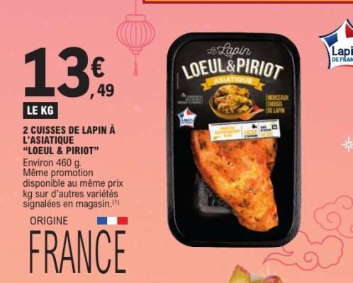 2 CUISSES DE LAPIN À L’ASIATIQUE “LOEUL & PIRIOT”
