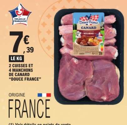 2 CUISSES ET 4 MANCHONS DE CANARD “DOUCE FRANCE”