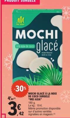 MOCHI GLACÉ À LA NOIX DE COCO SURGELÉ “MEI ASIA”