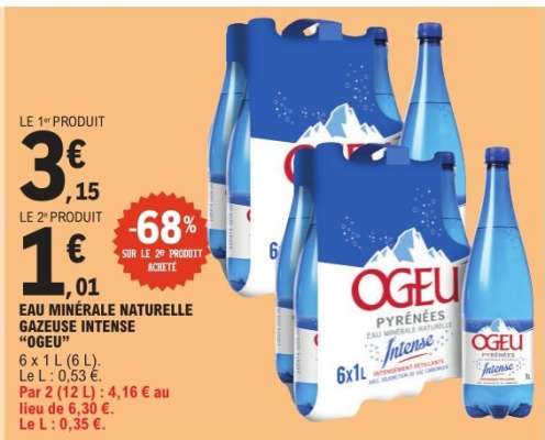Eau Minérale Naturelle Gazeuse Intense "Ogeu"