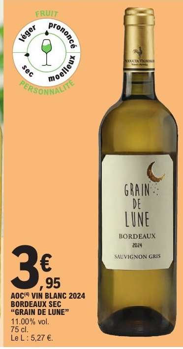 AOC VIN BLANC 2024 BORDEAUX SEC 'GRAIN DE LUNE'