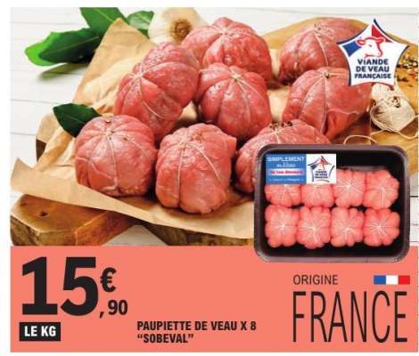 PAUPIETTE DE VEAU X 8 "SOBEVAL"