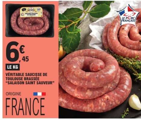 VÉRITABLE SAUCISSE DE TOULOUSE BRASSÉE “SALAISON SAINT SAUVEUR”