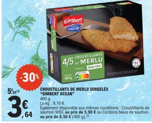 CROUSTILLANTS DE MERLU SURGELÉS “GIMBERT OCEAN”