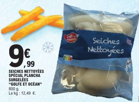 SEICHES NETTOYÉES SPÉCIAL PLANCHA SURGELÉES "GOLFE ET OCÉAN"