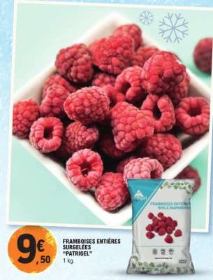 FRAMBOISES ENTIÈRES SURGELÉES “PARTIGEL”