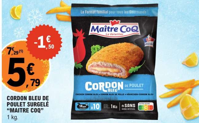 Cordon Bleu de Poulet Surgelé Maître Coq