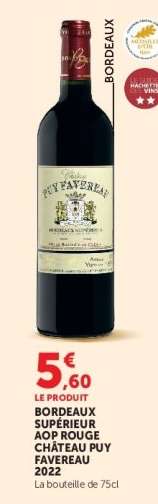 Bordeaux Supérieur AOP Rouge Château Puy Favereau 2022