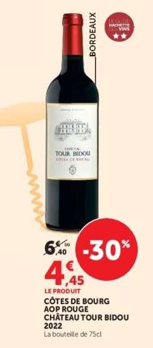 CÔTES DE BOURG AOP ROUGE CHÂTEAU TOUR BIDOU 2022