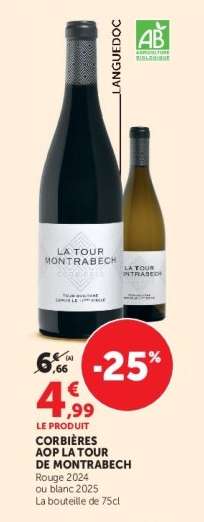 CORBIÈRES AOP LA TOUR DE MONTRABECH