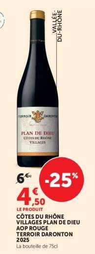 CÔTES DU RHÔNE VILLAGES PLAN DE DIEU AOP ROUGE TERROIR DARONTON 2025