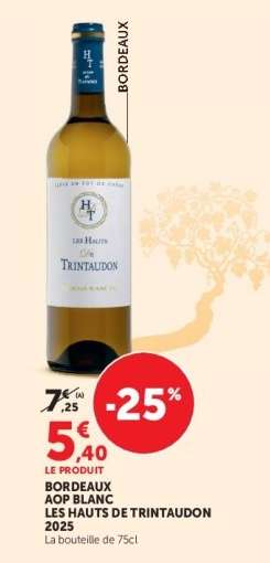 BORDEAUX AOP BLANC LES HAUTS DE TRINTAUDON 2025