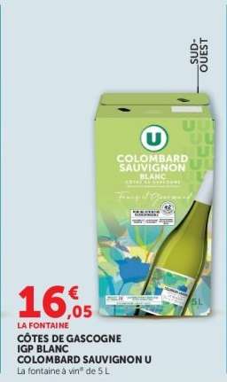 CÔTES DE GASCOGNE IGP BLANC COLOMBARD SAUVIGNON U
