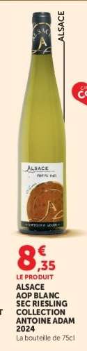 ALSACE AOP BLANC SEC RIESLING COLLECTION ANTOINE ADAM 2024