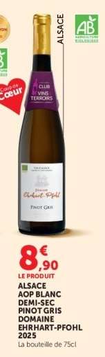 ALSACE AOP BLANC DEMI-SEC PINOT GRIS DOMAINE EHRHART-PFOHL 2025
