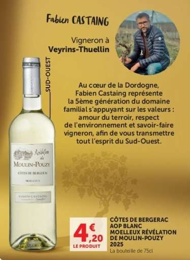 CÔTES DE BERGERAC AOP BLANC MOELLEUX RÉVÉLATION DE MOULIN-POUZY 2025