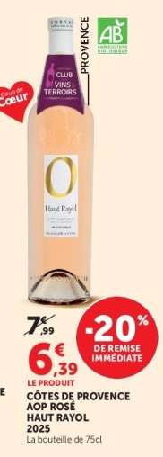 CÔTES DE PROVENCE AOP ROSÉ HAUT RAYOL 2025