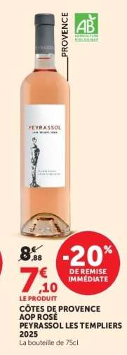 CÔTES DE PROVENCE AOP ROSÉ PEYRASSOL LES TEMPLIERS 2025