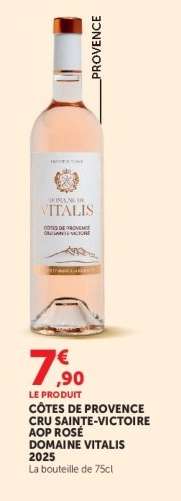 CÔTES DE PROVENCE CRU SAINTE-VICTOIRE AOP ROSÉ DOMAINE VITALIS 2025