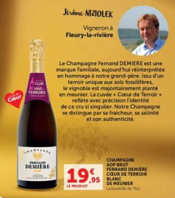 CHAMPAGNE AOP BRUT FERNAND DEMIÈRE CŒUR DE TERROIR BLANC DE MEUNIER