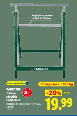 PARKSIDE Tréteau réglable en hauteur