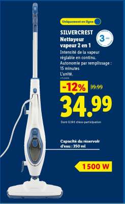 SILVERCREST Nettoyeur vapeur 2 en 1