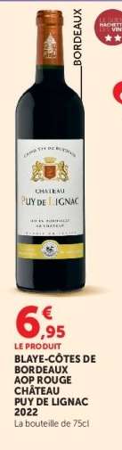 Blaye-Côtes de Bordeaux AOP Rouge Château Puy de Lignac 2022