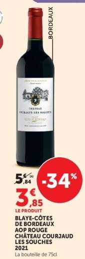 Blaye-Côtes de Bordeaux AOP Rouge Château Courjaud Les Souches 2021