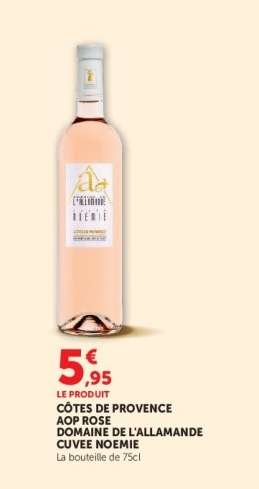 CÔTES DE PROVENCE AOP ROSE DOMAINE DE L'ALLAMANDE CUVEE NOEMIE