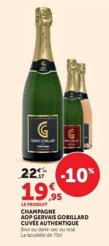 CHAMPAGNE AOP GERVAIS GOBILLARD CUVÉE AUTHENTIQUE