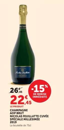 CHAMPAGNE AOP BRUT NICOLAS FEUILLATTE CUVÉE SPÉCIALE MILLESIMÉE 2019