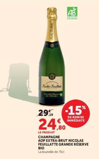 CHAMPAGNE AOP EXTRA BRUT NICOLAS FEUILLATTE GRANDE RESERVE BIO