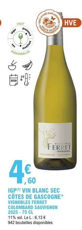 IGP VIN BLANC SEC CÔTES DE GASCOGNE