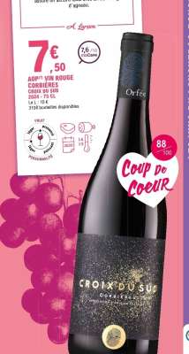 AOP Vin Rouge Corbières Croix du Sud