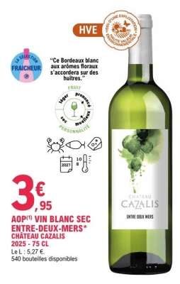AOP VIN BLANC SEC ENTRE-DEUX-MERS CHÂTEAU CAZALIS