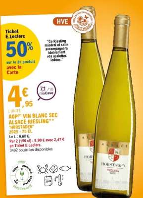 AOP VIN BLANC SEC ALSACE RIESLING "HORSTADEN" 2025 - 75 CL