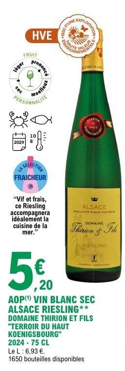 AOP** VIN BLANC SEC ALSACE RIESLING**
