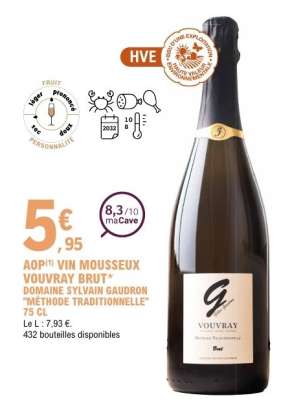AOP VIN MOUSSEUX VOUVRAY BRUT