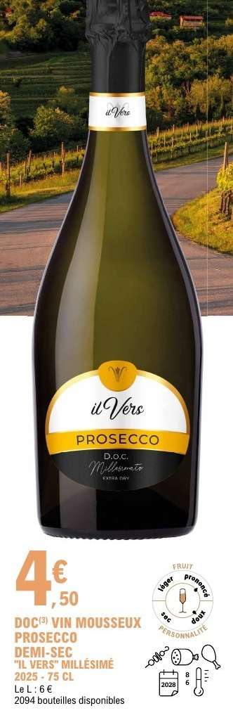 DOCG VIN MOUSSEUX PROSECCO DEMI-SEC "IL VERS" MILLÉSIME 2022